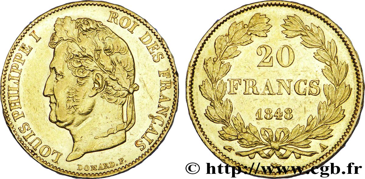 20 francs or Louis-Philippe, Domard 1848 Paris F.527/38 TTB 