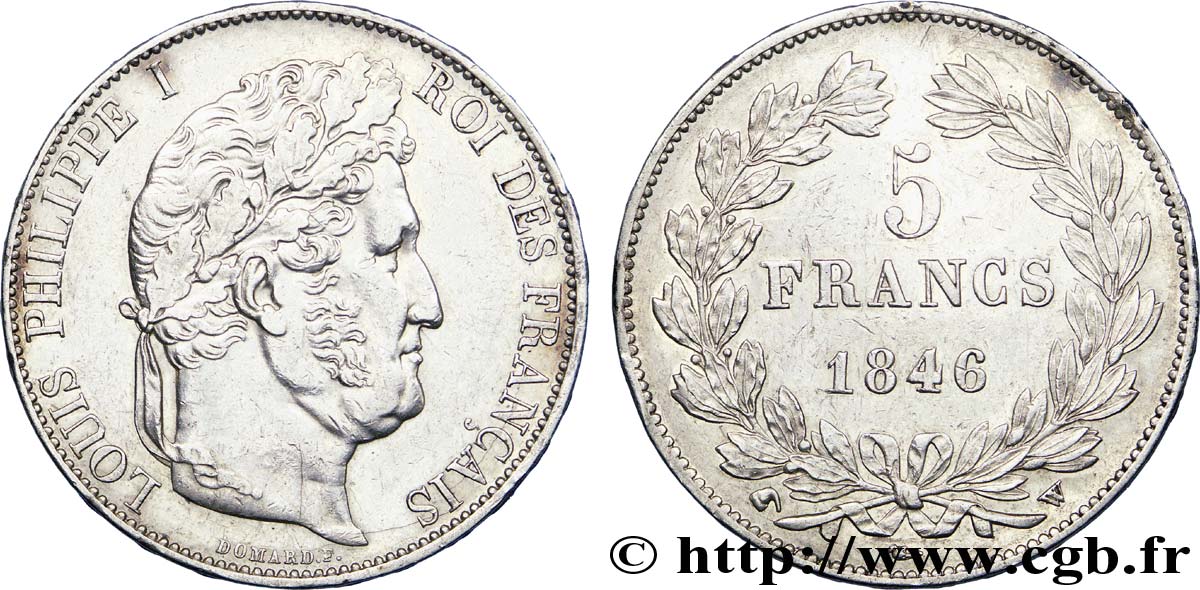 5 francs, IIIe type Domard 1846 Lille F.325/13 TTB 