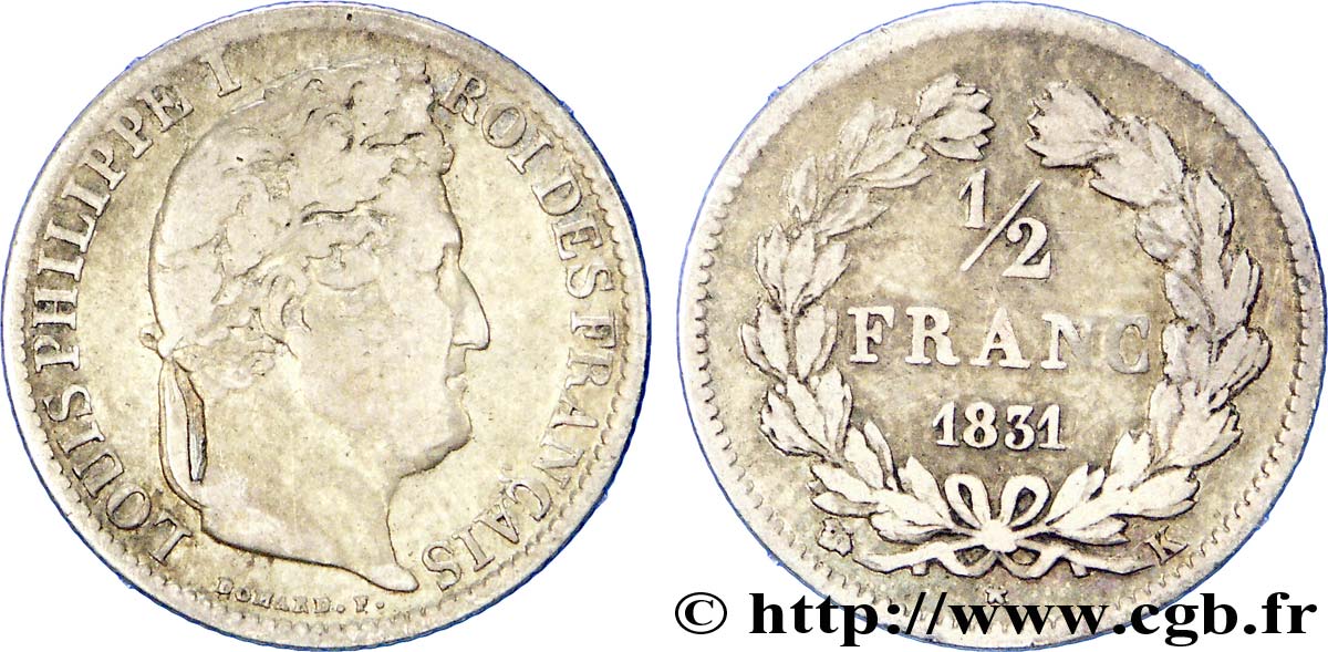 1/2 franc Louis-Philippe 1831 Bordeaux F.182/7 S 