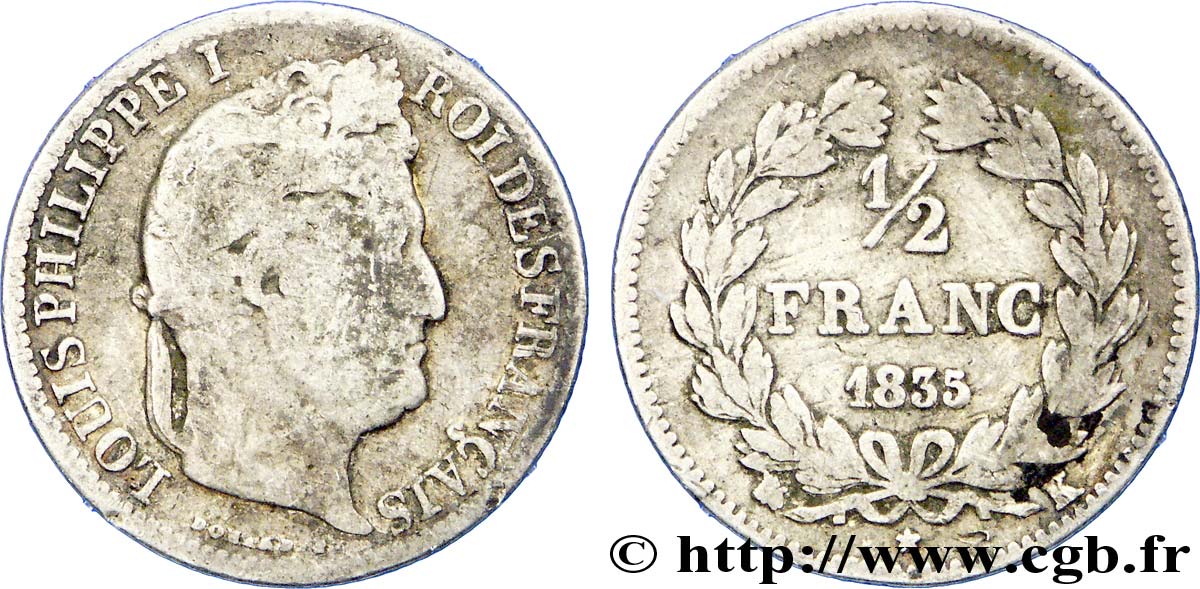 1/2 franc Louis-Philippe 1835 Bordeaux F.182/58 RC 