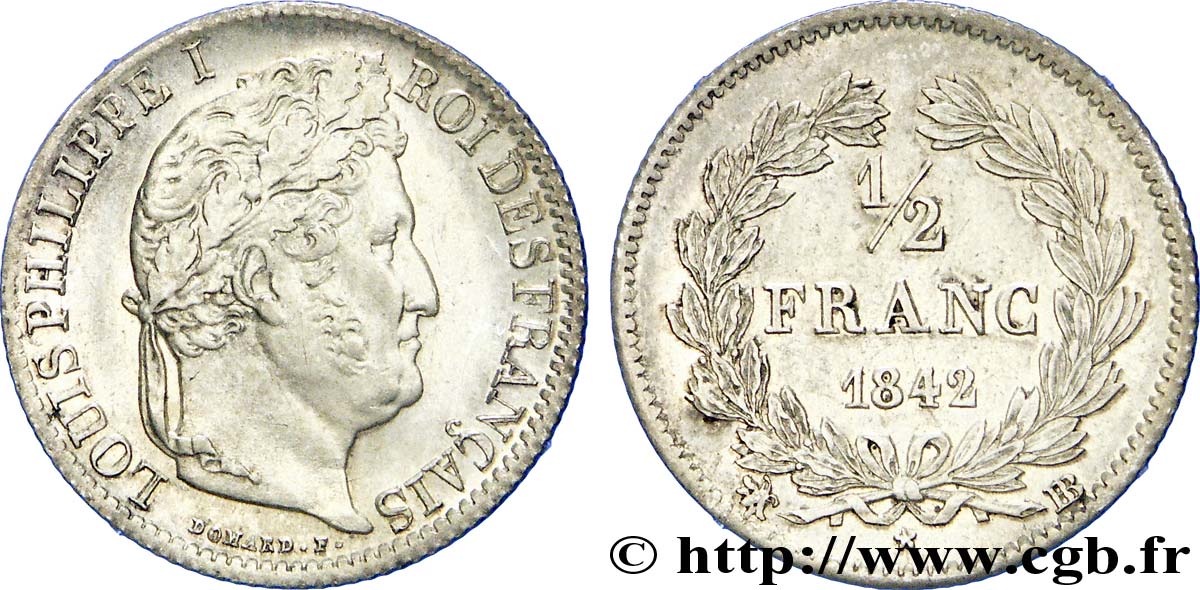 1/2 franc Louis-Philippe 1842 Strasbourg F.182/96 SPL 