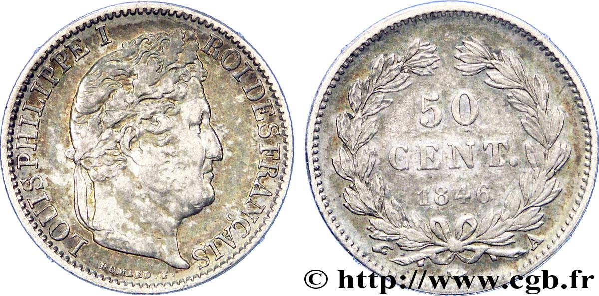 50 centimes Louis-Philippe 1846 Paris F.183/7 VF 