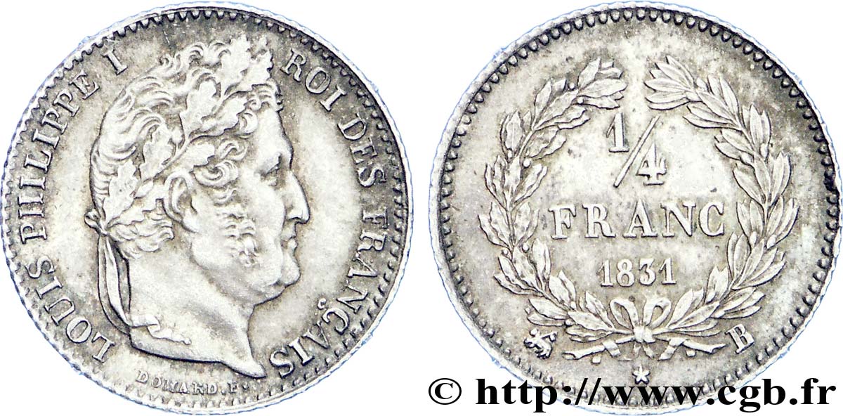 1/4 franc Louis-Philippe 1831 Rouen F.166/2 SUP 