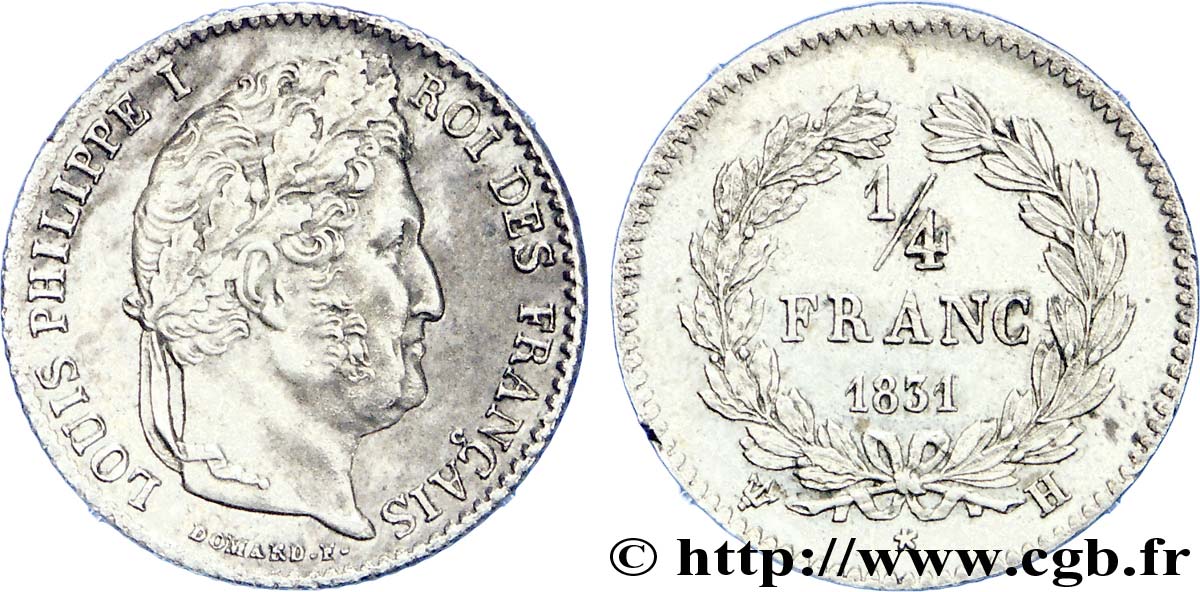 1/4 franc Louis-Philippe 1831 La Rochelle F.166/5 EBC 