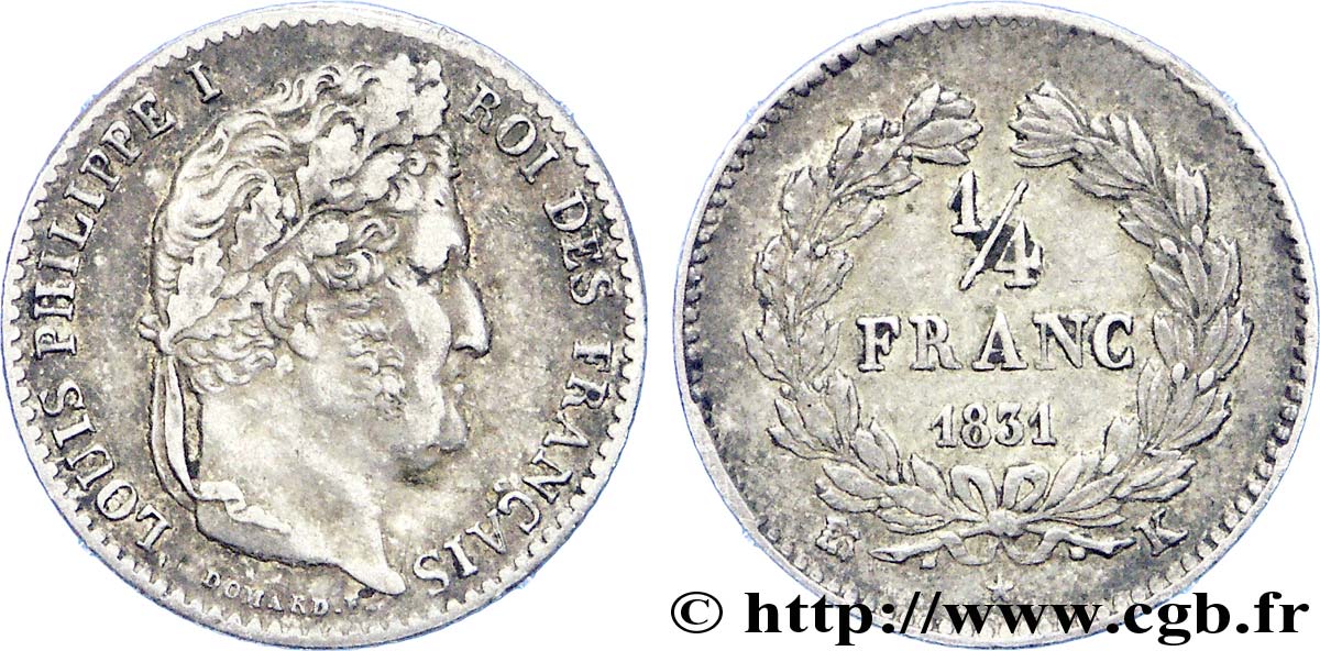 1/4 franc Louis-Philippe 1831 Bordeaux F.166/7 TTB 