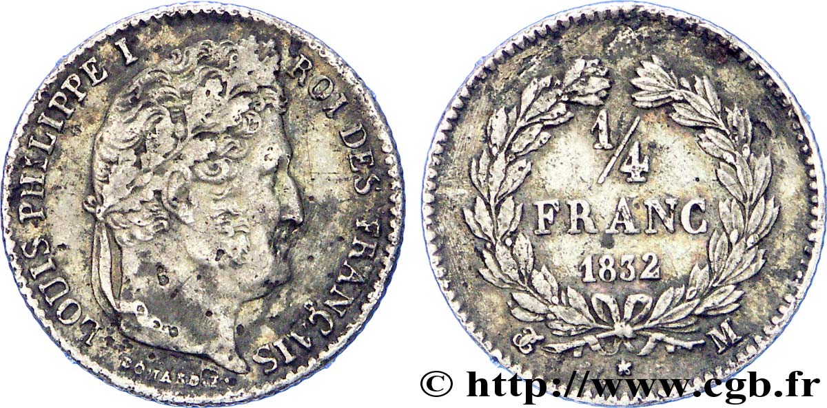 1/4 franc Louis-Philippe 1832 Toulouse F.166/24 MB 