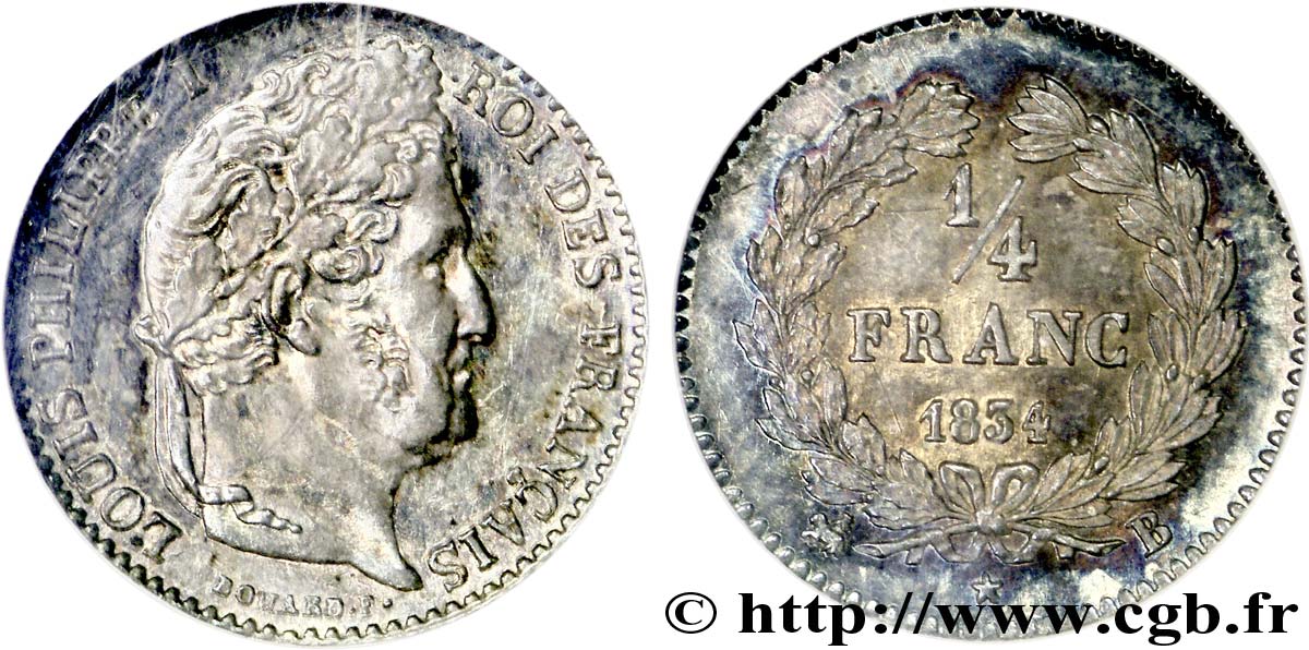 1/4 franc Louis-Philippe 1834 Rouen F.166/38 MS 