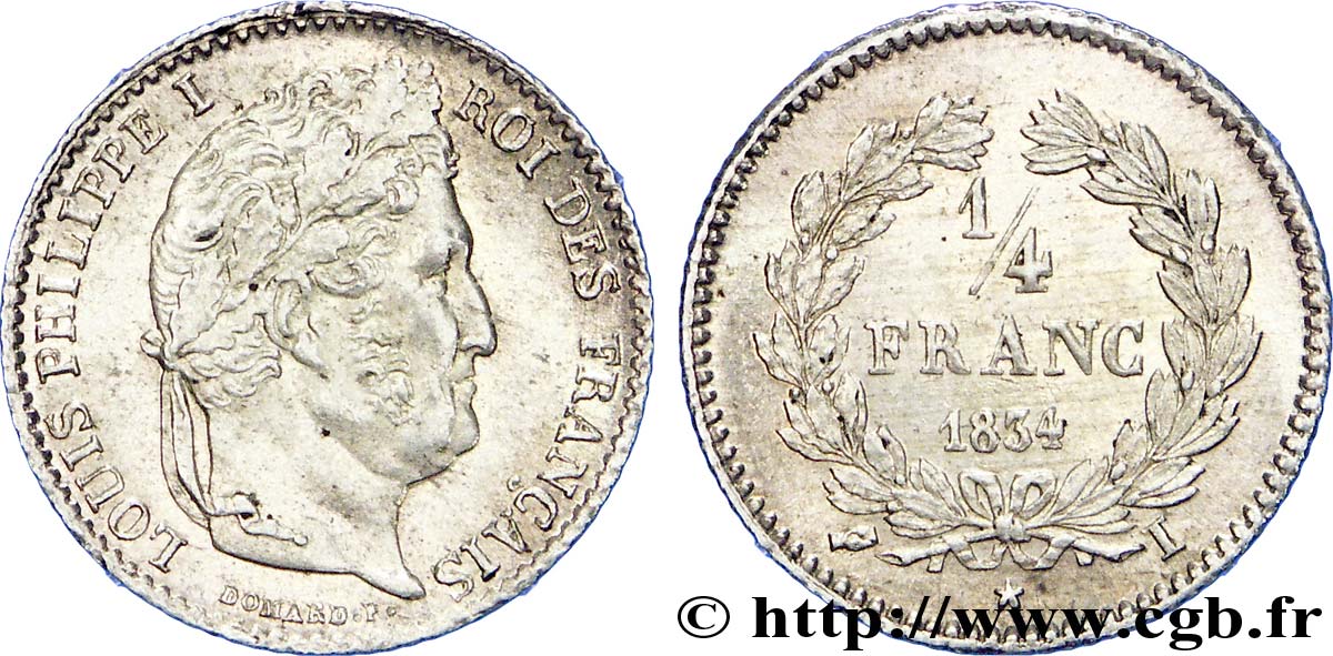 1/4 franc Louis-Philippe 1834 Limoges F.166/42 VZ 