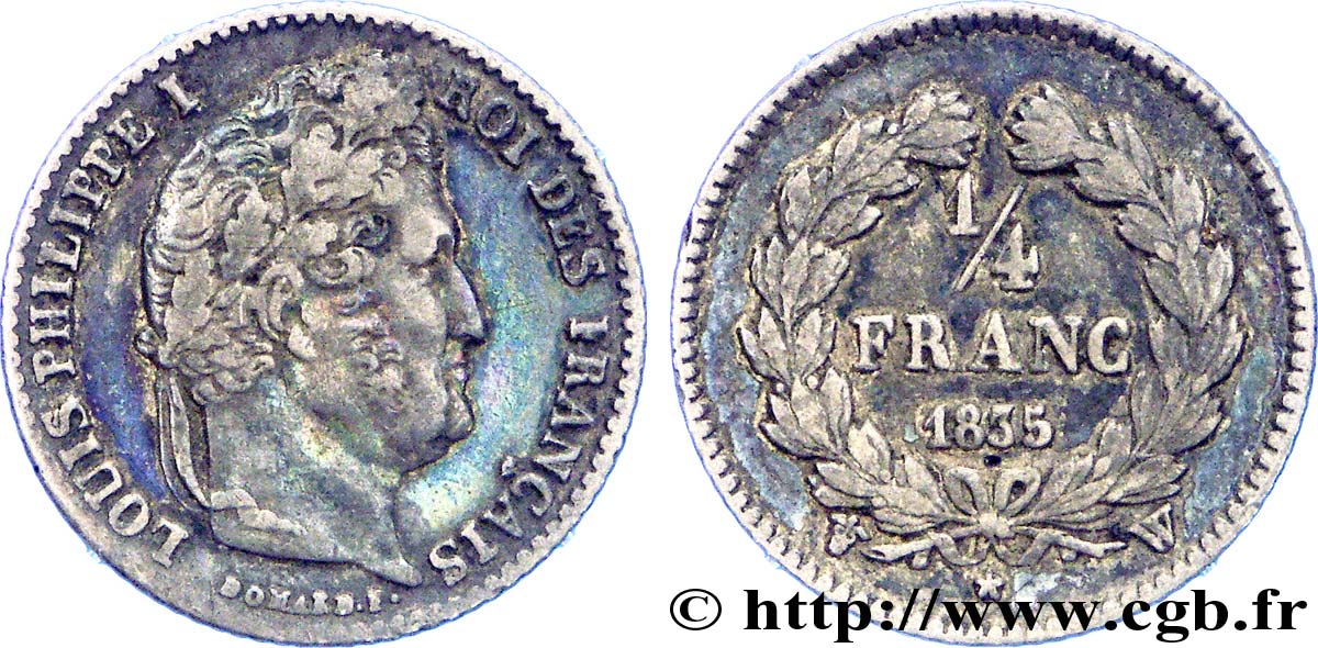 1/4 franc Louis-Philippe 1835 Lille F.166/57 TTB 