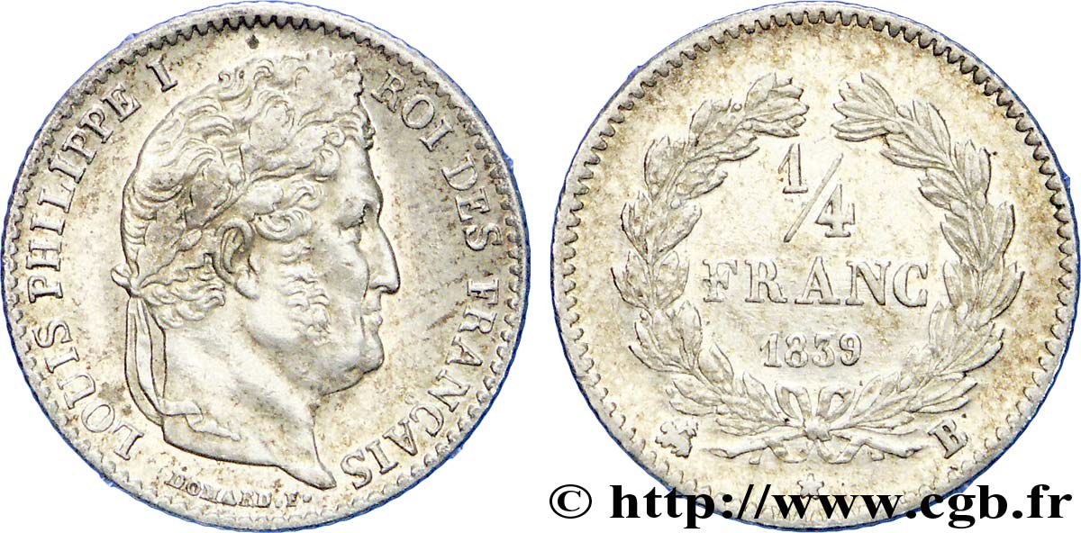 1/4 franc Louis-Philippe 1839 Rouen F.166/75 AU 