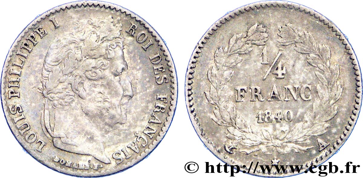 1/4 franc Louis-Philippe 1840 Paris F.166/80 TB 