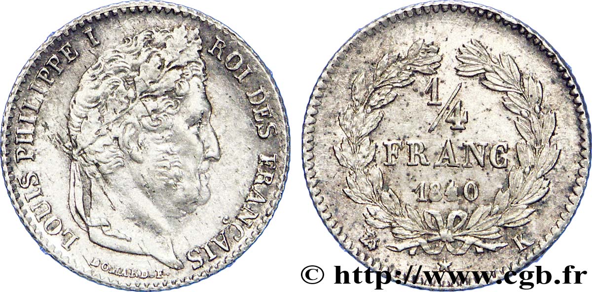 1/4 franc Louis-Philippe 1840 Bordeaux F.166/83 XF 