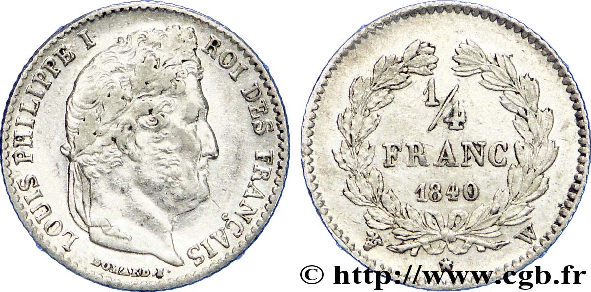 1/4 franc Louis-Philippe 1840 Lille F.166/84 TTB 