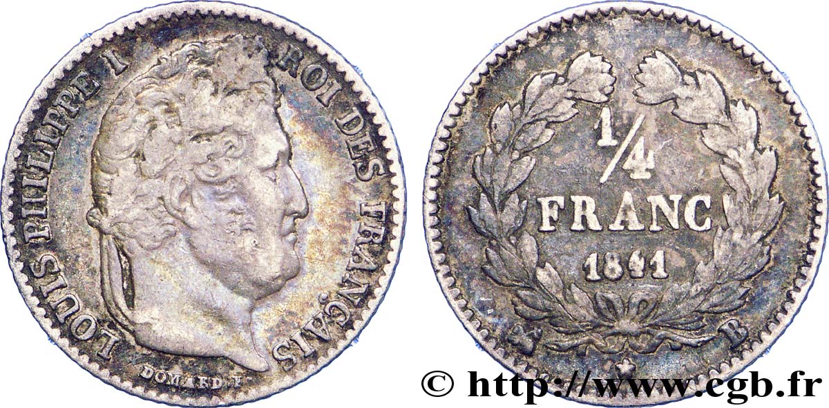1/4 franc Louis-Philippe 1841 Rouen F.166/86 VF 