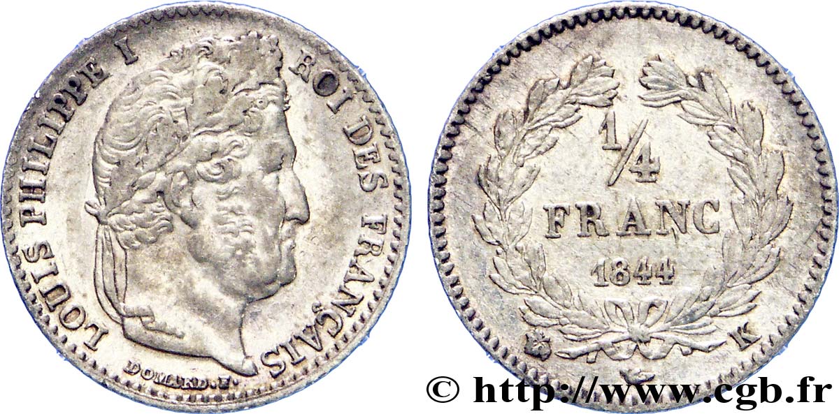 1/4 franc Louis-Philippe 1844 Bordeaux F.166/100 SS 