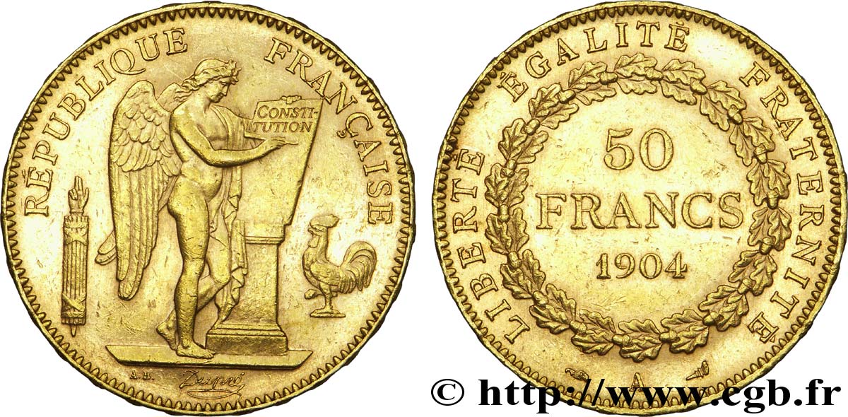 50 francs or Génie 1904 Paris F.549/6 SUP 