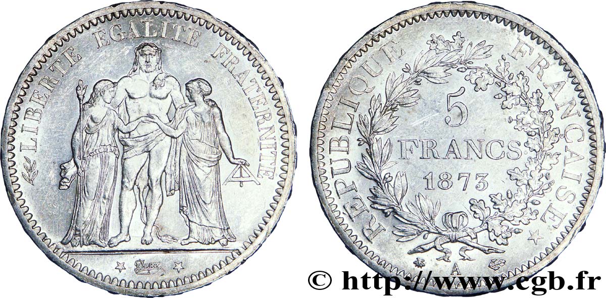 5 francs Hercule 1873 Paris F.334/9 SUP 