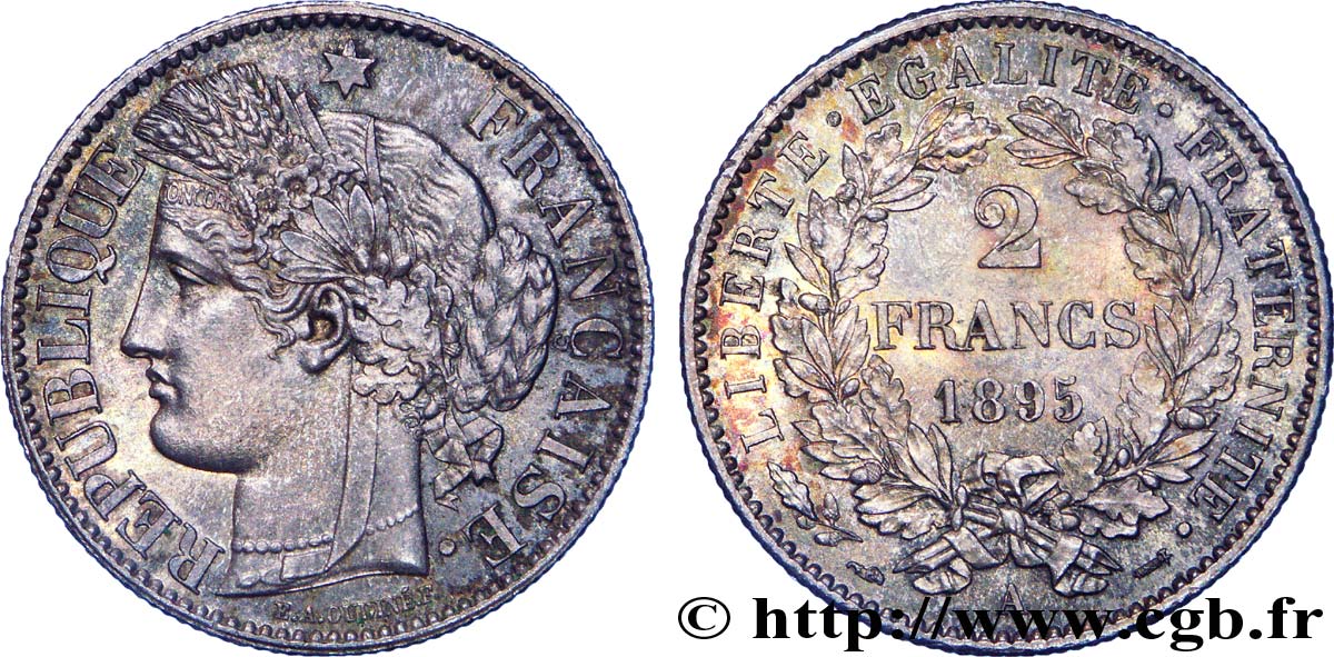 2 francs Cérès, avec légende 1895 Paris F.265/17 SPL 