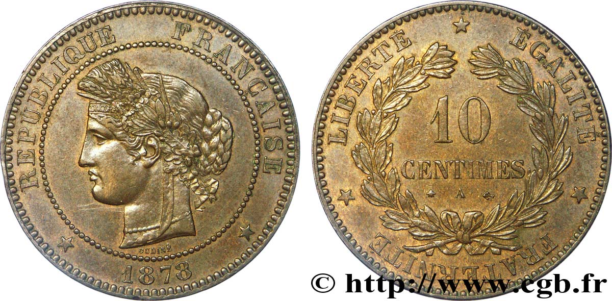 10 centimes Cérès 1878 Paris F.135/20 TTB 