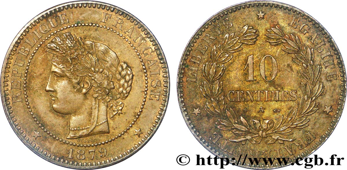 10 centimes Cérès 1879 Paris F.135/22 MBC 