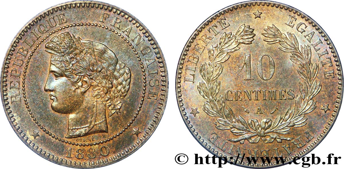 10 centimes Cérès 1880 Paris F.135/24 VZ 