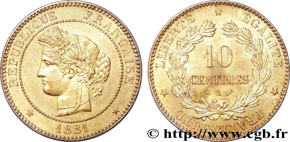 10 centimes Cérès 1881 Paris F.135/25 AU 