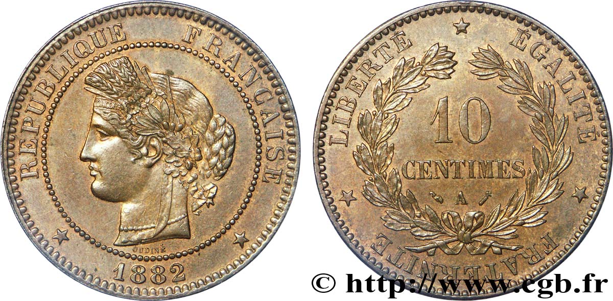 10 centimes Cérès 1882 Paris F.135/26 EBC 