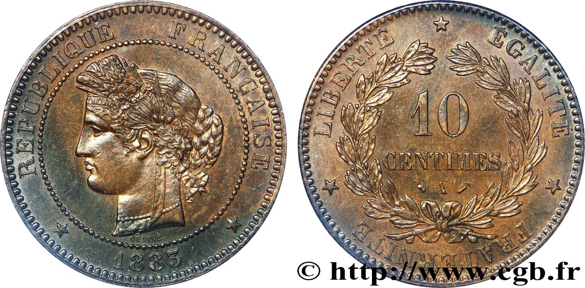 10 centimes Cérès 1883 Paris F.135/27 AU 