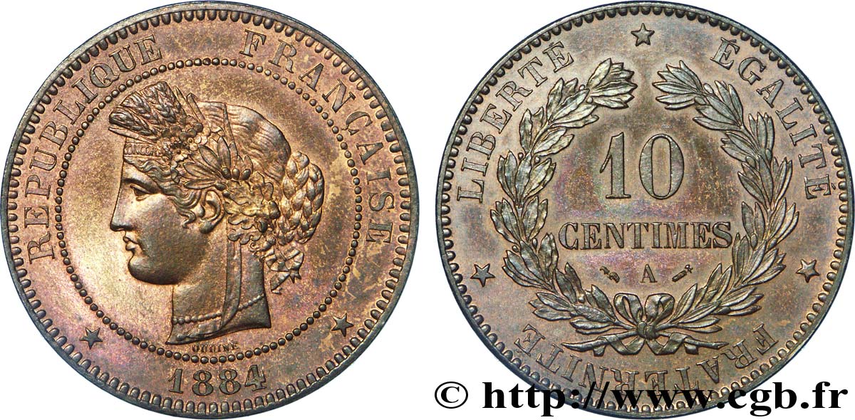 10 centimes Cérès 1884 Paris F.135/28 SUP 