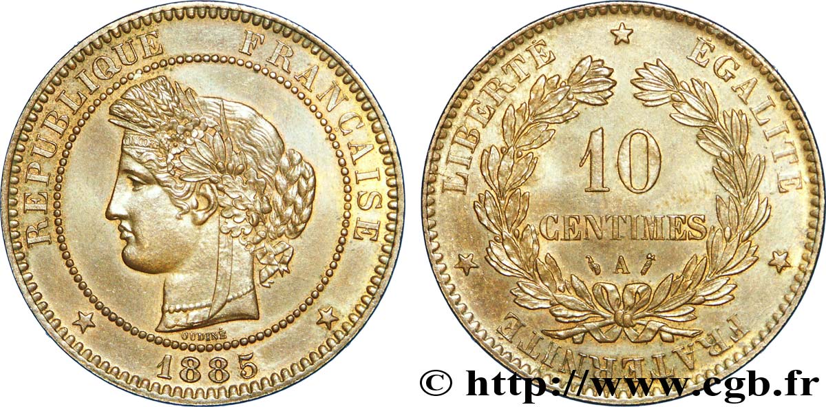 10 centimes Cérès 1885 Paris F.135/29 AU 