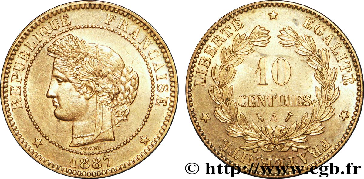 10 centimes Cérès 1887 Paris F.135/31 SUP 