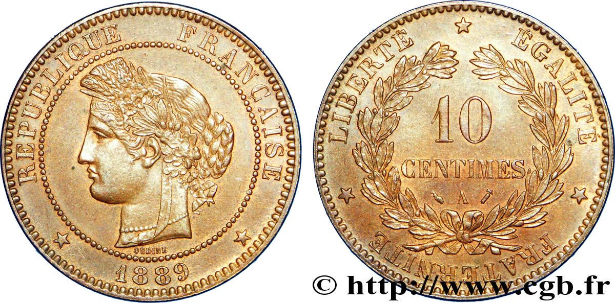10 centimes Cérès 1889 Paris F.135/34 VZ 
