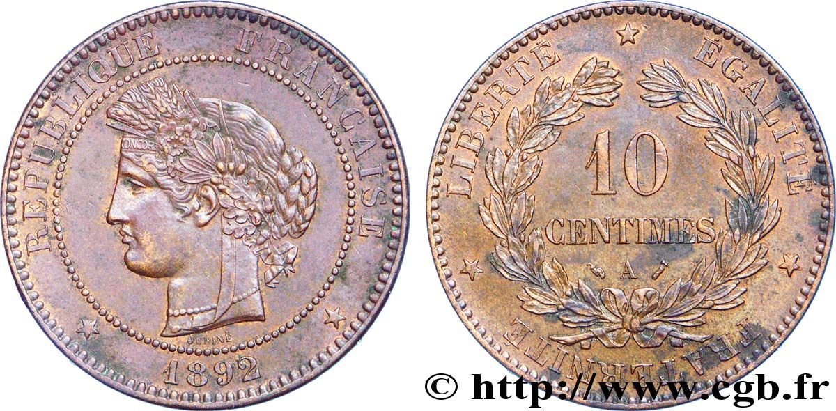 10 centimes Cérès 1892 Paris F.135/37 BB 