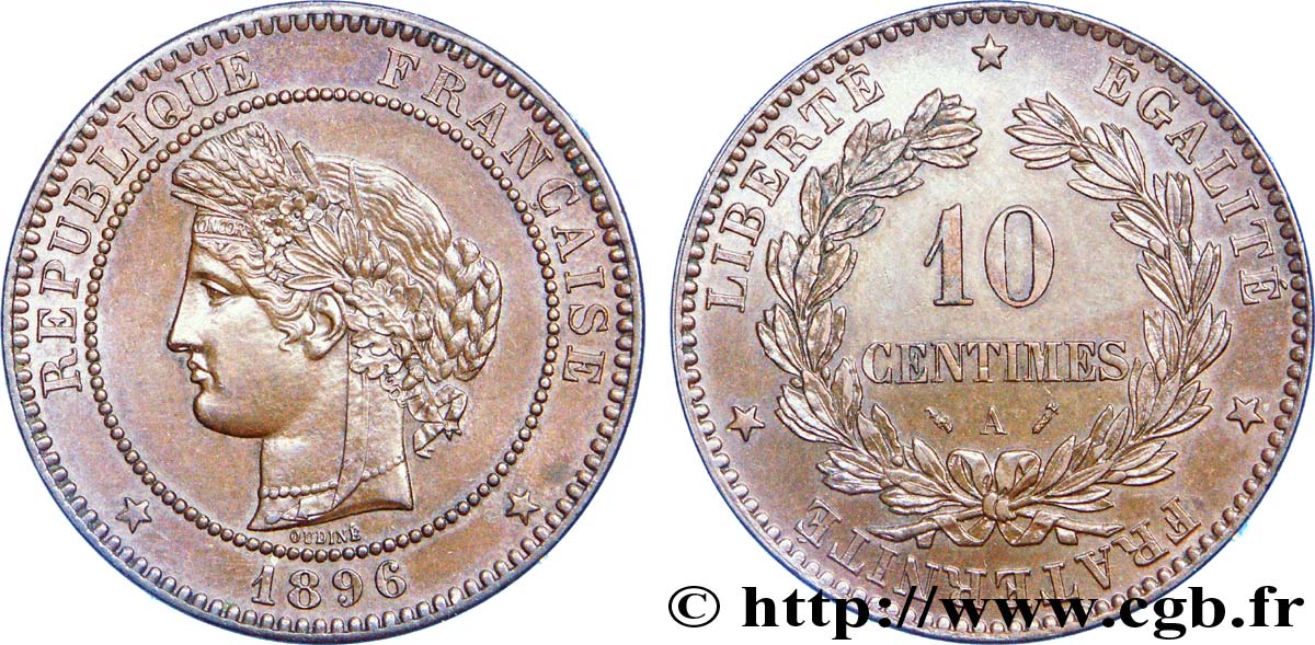 10 centimes Cérès, différent faisceau 1896 Paris F.135/41 EBC 