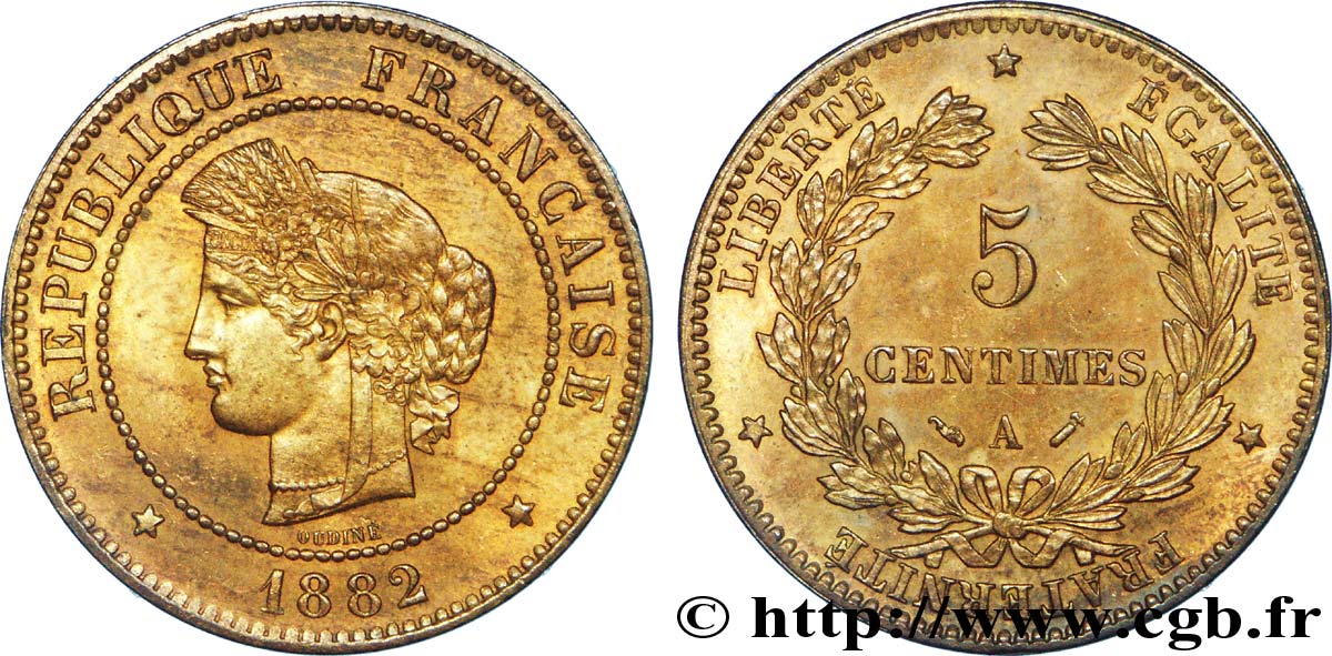 5 centimes Cérès 1882 Paris F.118/23 AU 