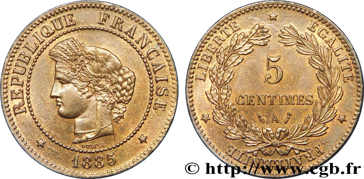 5 centimes Cérès 1885 Paris F.118/27 SUP 