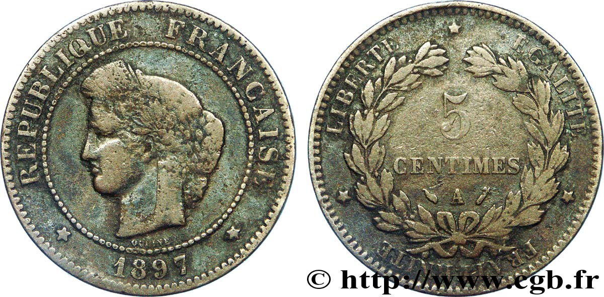 5 centimes Cérès, différent faisceau 1897 Paris F.118/40 MB 