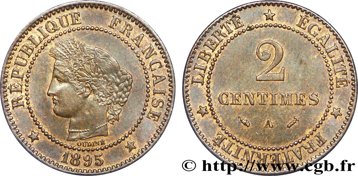 2 centimes Cérès 1895 Paris F.109/21 AU 