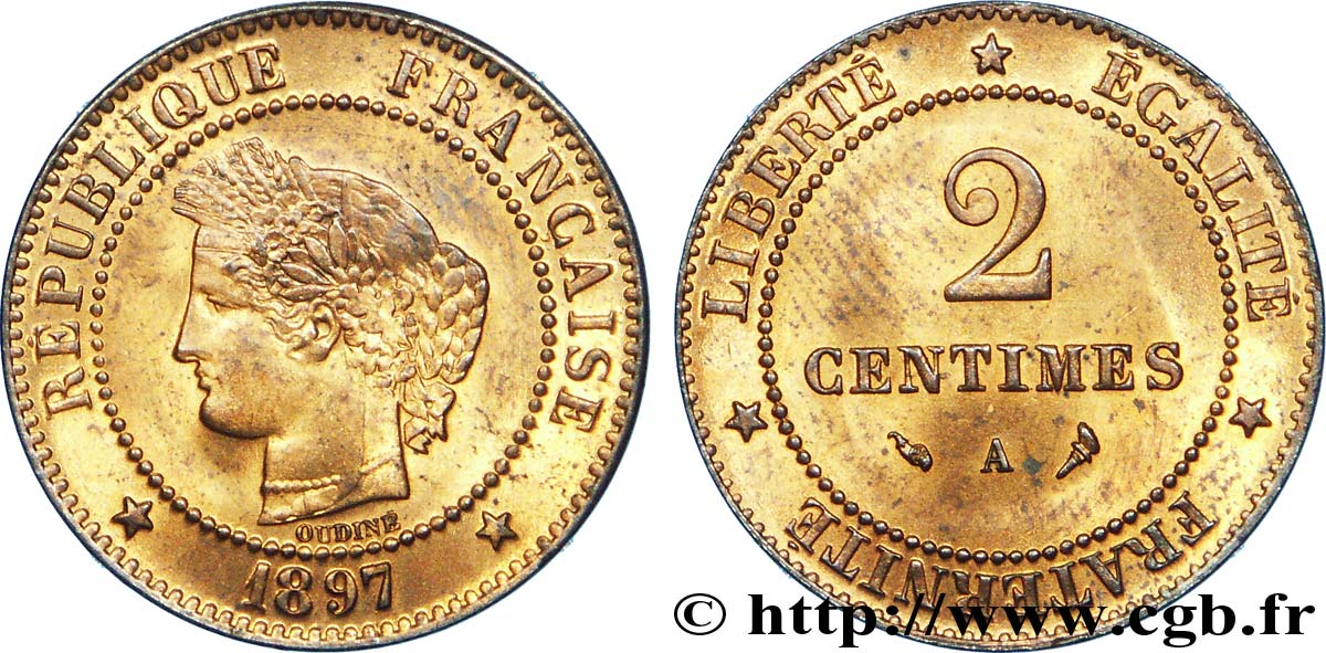 2 centimes Cérès 1897 Paris F.109/23 MS 