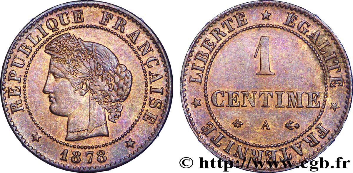 1 centime Cérès 1878 Paris F.104/7 EBC 