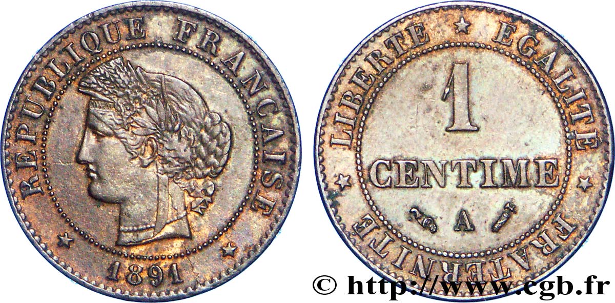 1 centime Cérès 1891 Paris F.104/18 XF 
