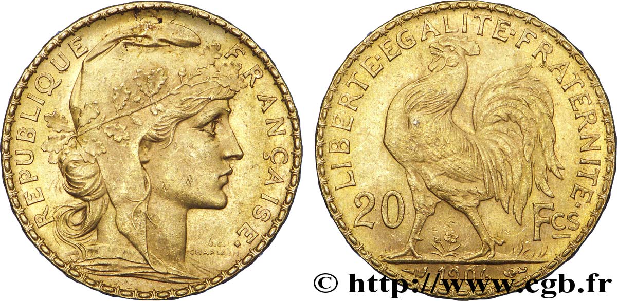 Tout sur des pièces 20 Francs Marianne Coq en or