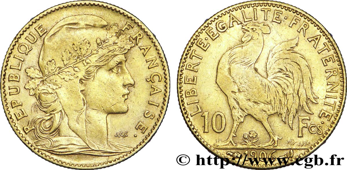 10 francs or Coq 1906  F.509/7 TTB 