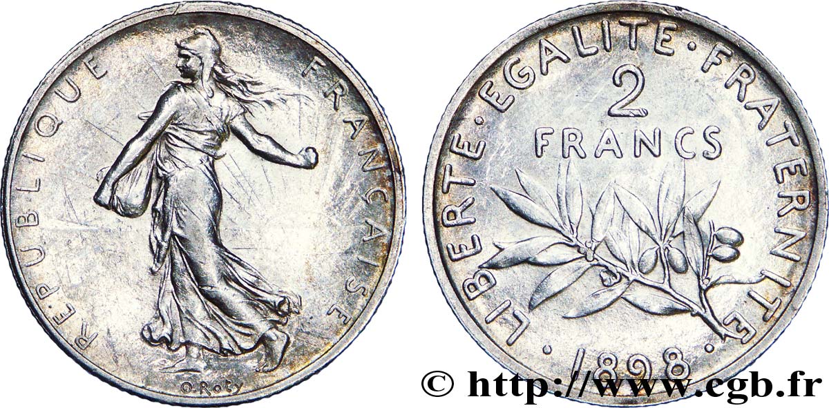 2 francs Semeuse 1898  F.266/1 EBC 