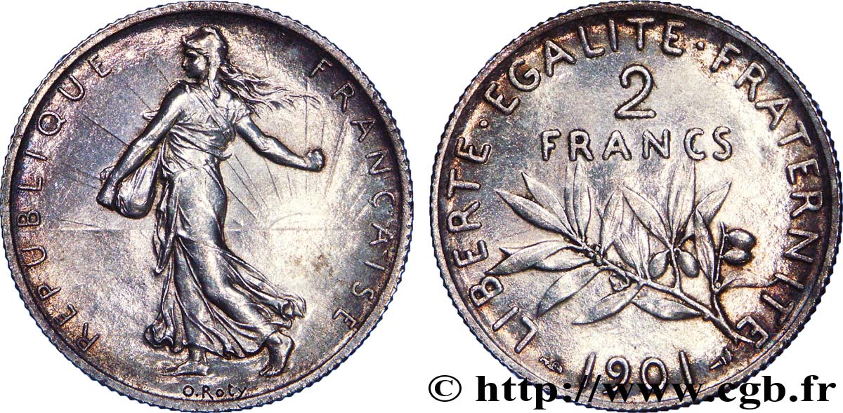 2 francs Semeuse 1901  F.266/6 VZ 