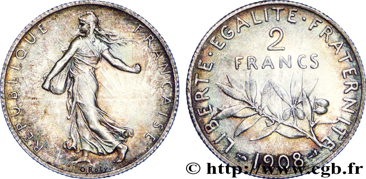 2 francs Semeuse 1908  F.266/10 EBC 