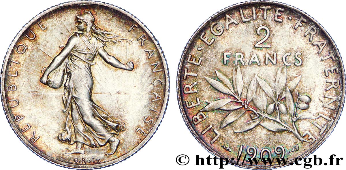 2 francs Semeuse 1909  F.266/11 VZ 