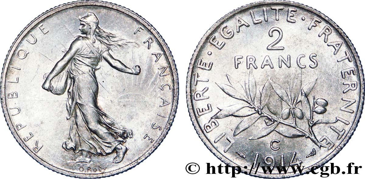 2 francs Semeuse 1914 Castelsarrasin F.266/16 SPL 