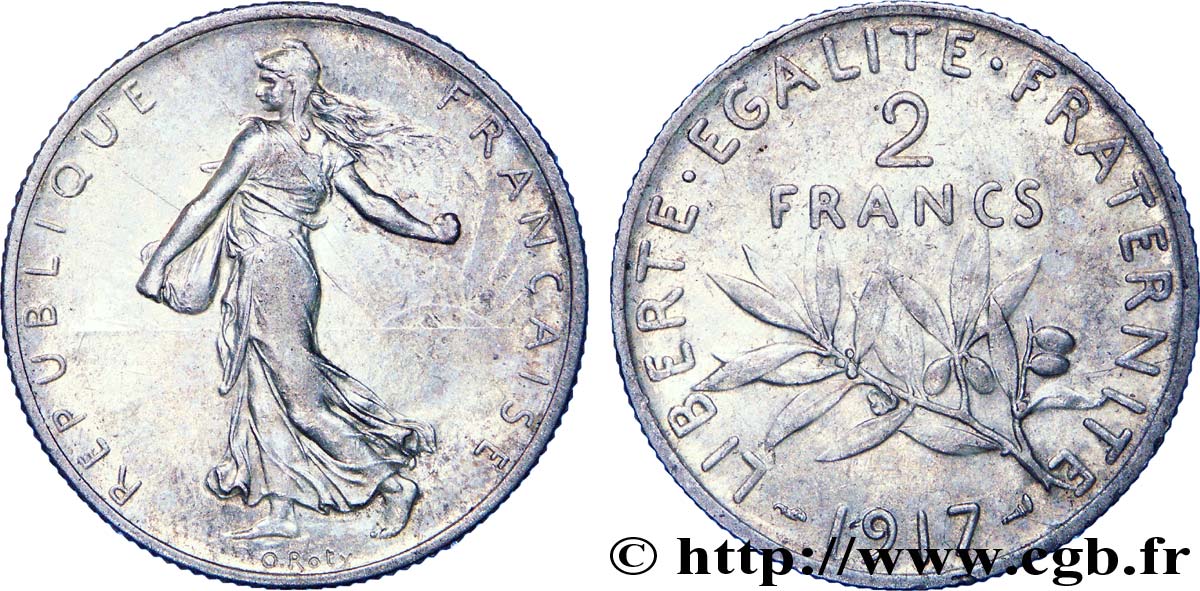 2 francs Semeuse 1917  F.266/19 XF 