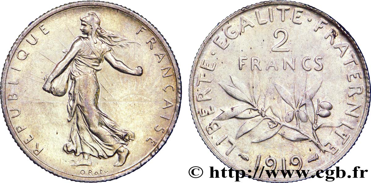 2 francs Semeuse 1919  F.266/21 EBC 